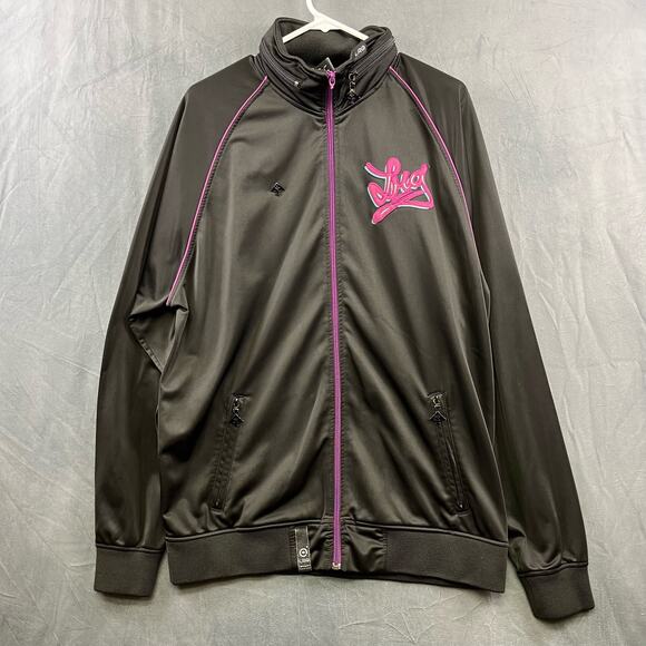 LRG Lifted Research Group Full Zip Jacket Streetwear 90's Track Mock Neck NN-06 - Picture 1 of 16